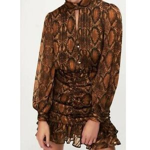 NWT ZARA ANIMAL PRINT MINI DRESS SMALL